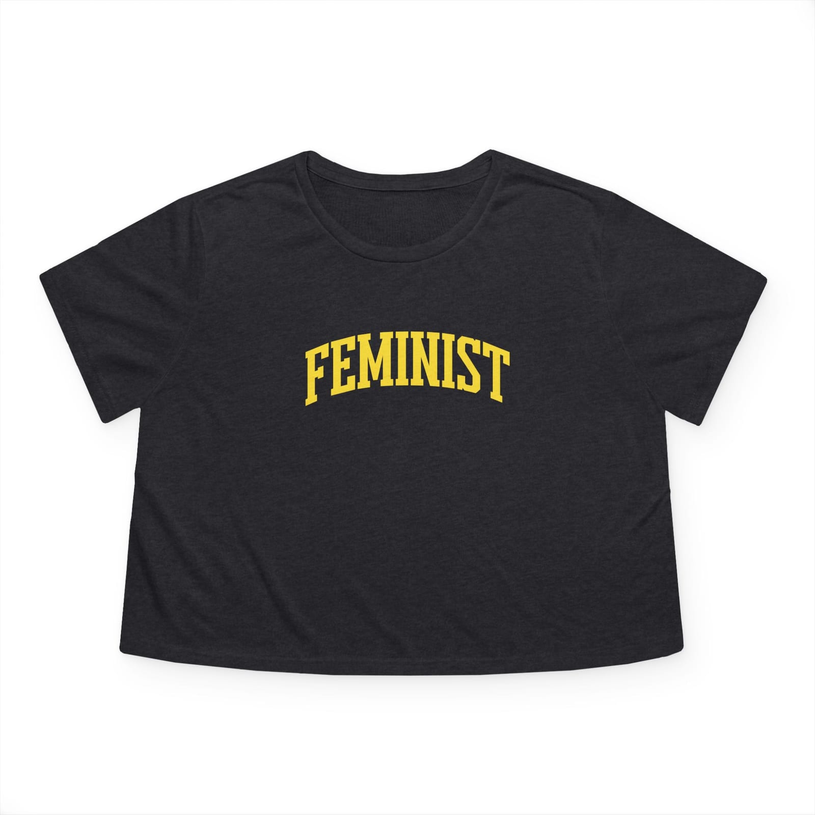Feminist Varsity Tee  in Dark Grey Heather