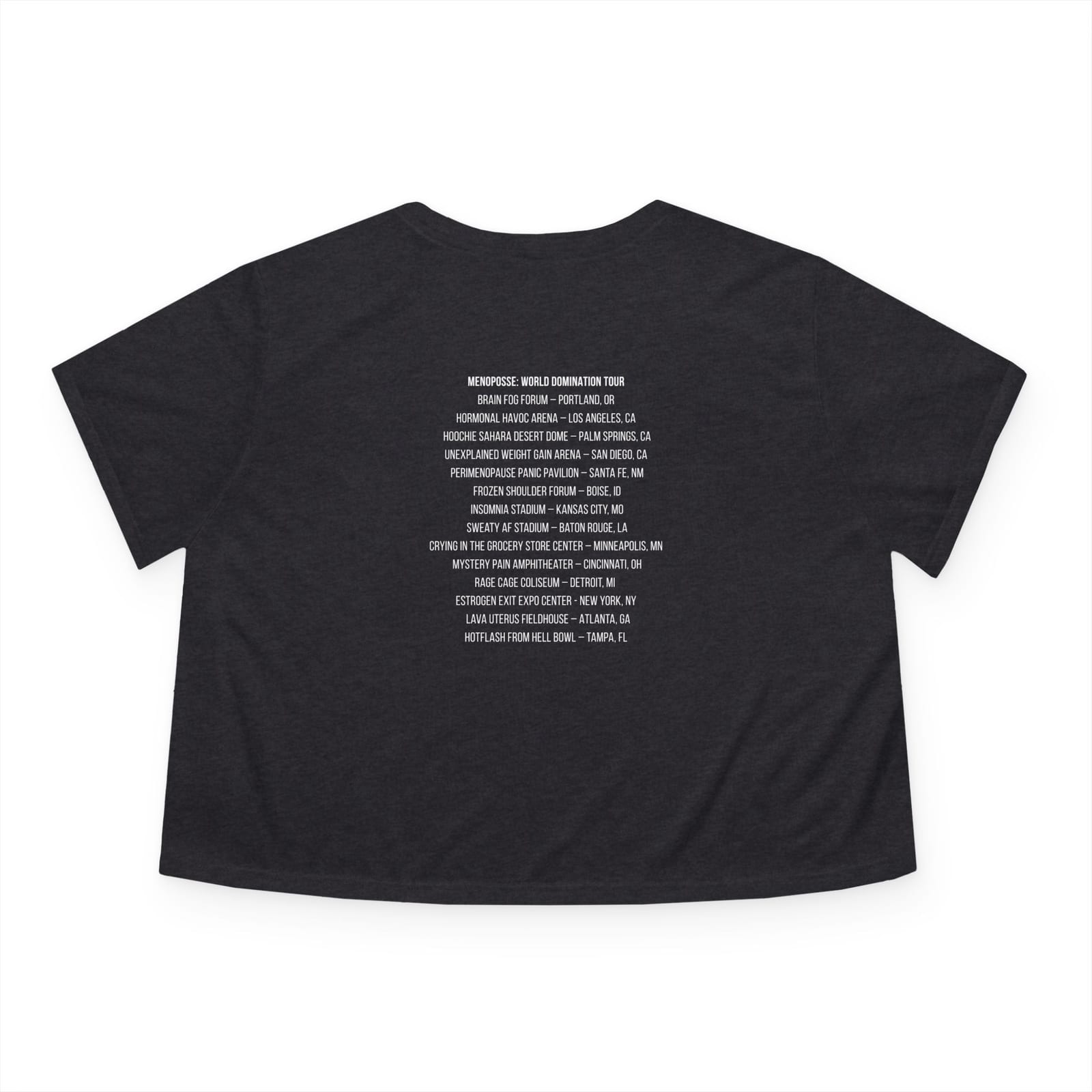 Menoposse World Tour Boxy Tee in Dark Grey Heather